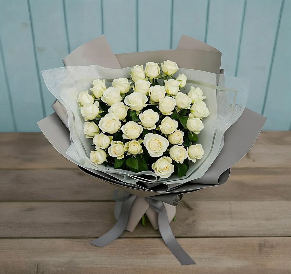 Букет Белоснежная нежность в Рудничном Кемеровской области