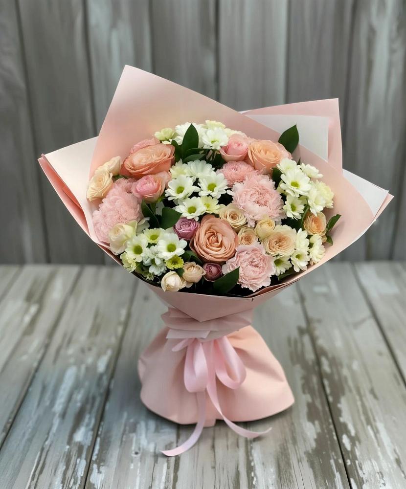 Букет цветов из: Гвоздики, Розы и Хризантемы в Рудничном Кемеровской области