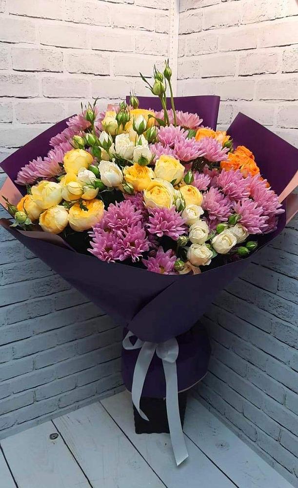 Букет цветов из: Хризантемы и Розы в Рудничном Кемеровской области