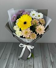 Букет цветов из:  Розы, Герберы и Хризантемы #REPLACE_PRED# Рудничном Кемеровской области