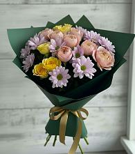 Букет цветов из:  Хризантемы и Розы #REPLACE_PRED# Рудничном Кемеровской области