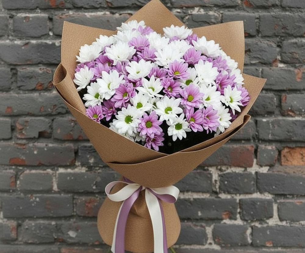 Букет цветов из: Хризантемы в Рудничном Кемеровской области