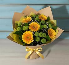 Букет цветов из:  Герберы и Хризантемы в Рудничном Кемеровской области