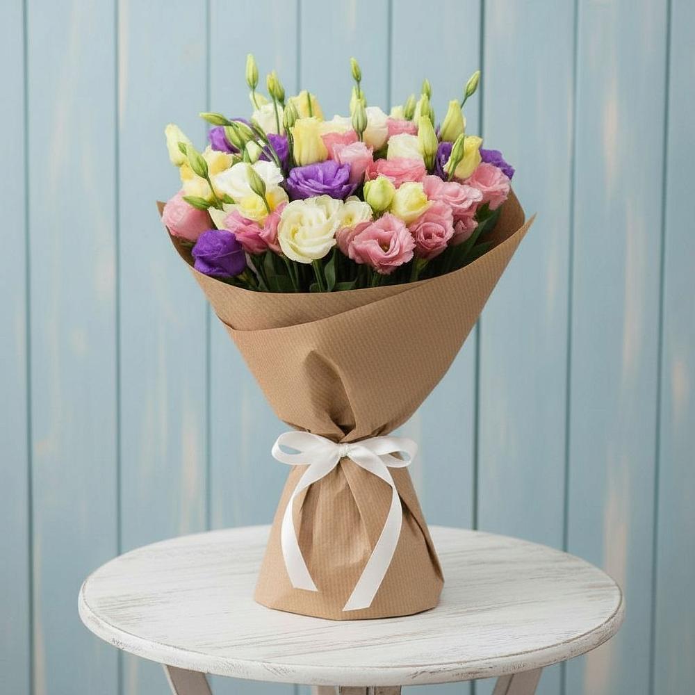 Букет цветов из: Лизиантусы в Рудничном Кемеровской области