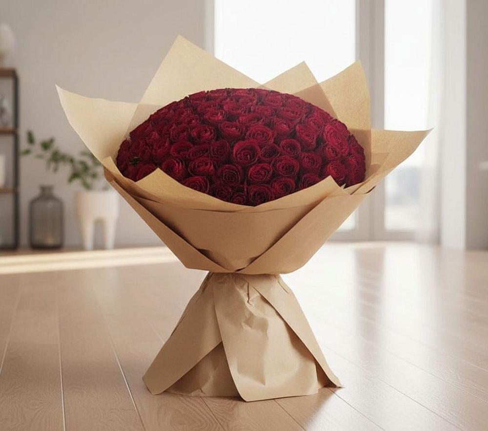 Букет 101 Красная роза в Рудничном Кемеровской области
