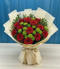 Букет цветов из:  Розы и Хризантемы #REPLACE_PRED# Рудничном Кемеровской области