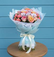 Букет цветов из:  Хризантемы и Розы в Рудничном Кемеровской области