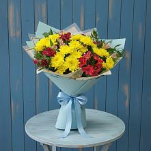 Букет цветов из:  Альстромерии и Хризантемы в Рудничном Кемеровской области