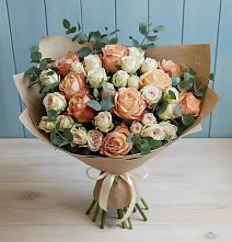 Букет цветов из:  Альстромерии и Розы #REPLACE_PRED# Рудничном Кемеровской области