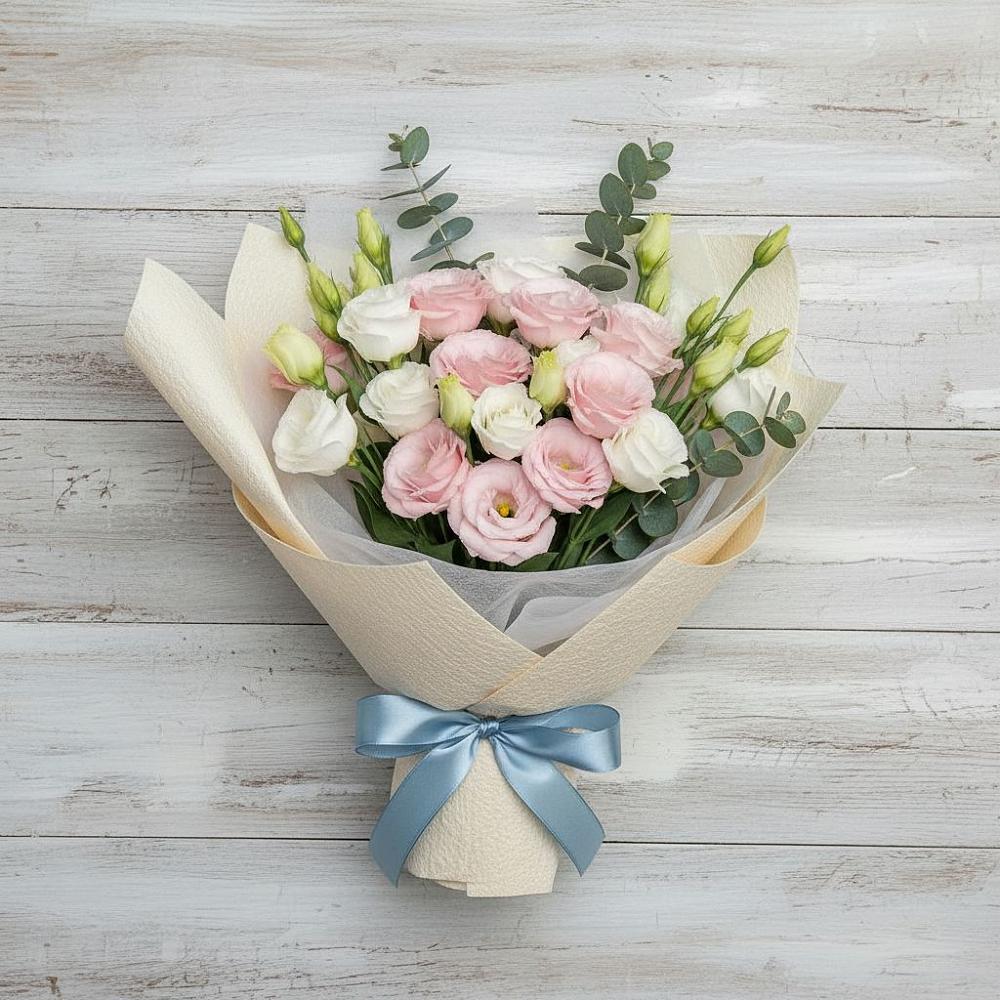 Букет цветов из: Лизиантусы в Рудничном Кемеровской области